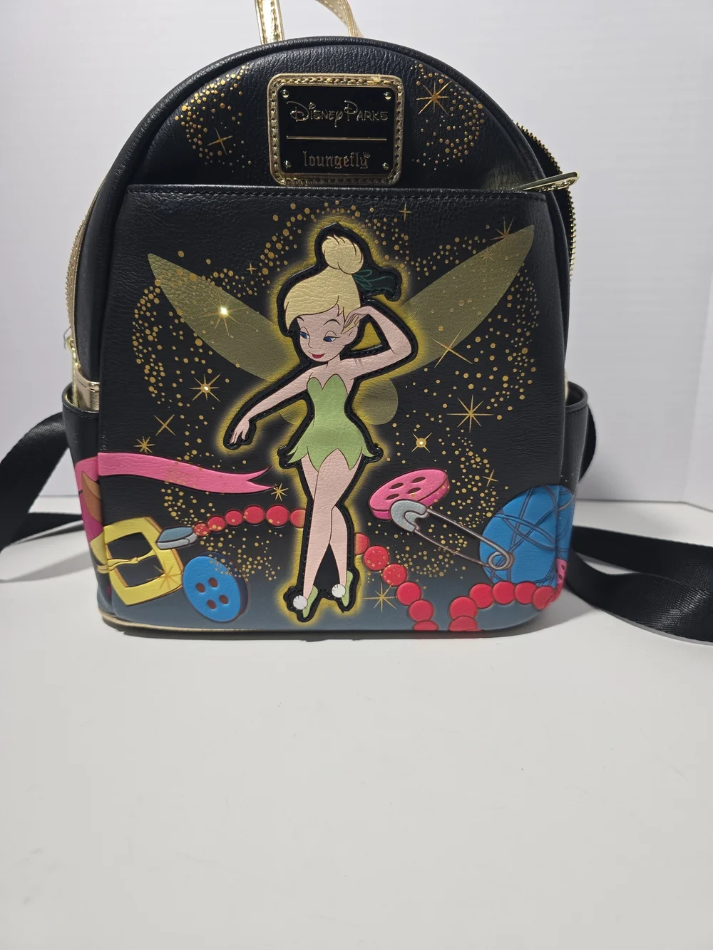 Loungefly Disney Tinker Bell Black Mini Backpack Lights Up